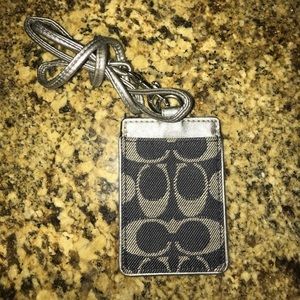 Coach Denim Card/Badge Holder Lanyard/Necklace